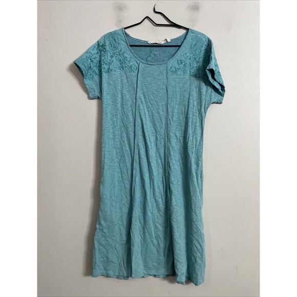 Soft Surroundings Embroidered Gladstone Dress Knee Length In Blue Womens Small - Picture 1 of 7